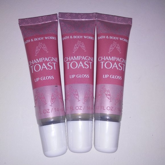 Set of 3 Bath & Body Works Lip Gloss Champagne Toast Gift Set Brand‎ New - Picture 2 of 5